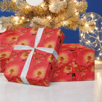 Sommar Röd ros Wrapping Papper Presentpapper