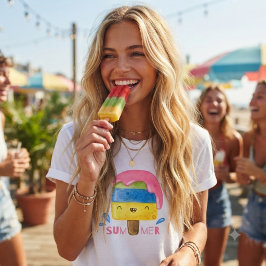 Sommar & rolig sällsam isglass t shirt