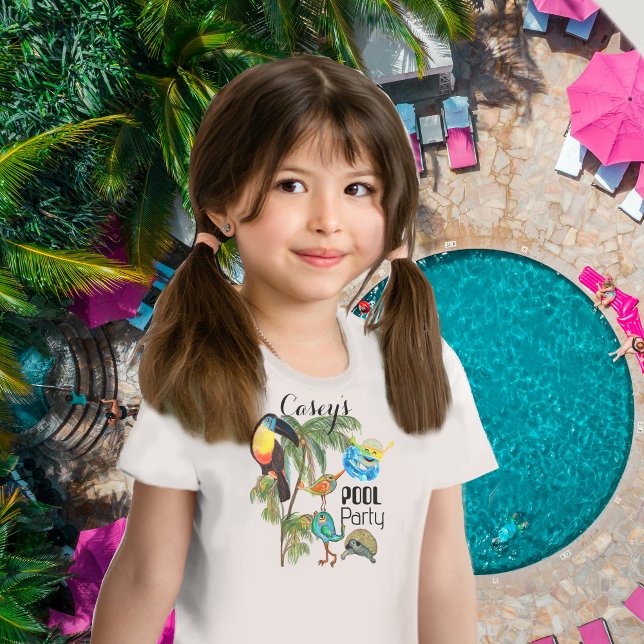 Sommar Roligt Bassäng Party Birthday T-Shirt (Summer Fun Pool Party Birthday T-Shirt)