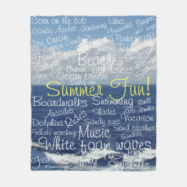 Sommar Roligt Beach Ocean Vågar Fleecefilt