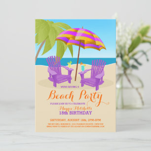 Sommar Roligt Beach Party-inbjudningar Inbjudningar