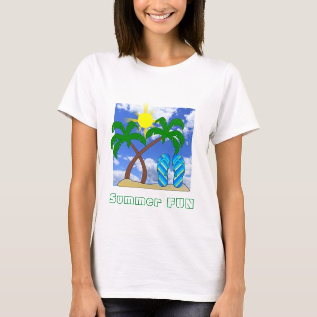 Sommar Roligt Beach Theme T-Shirt (Framsida)