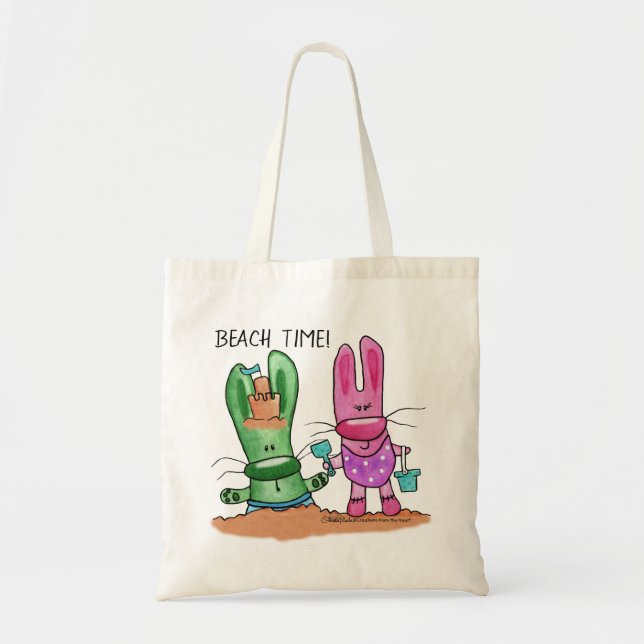Sommar Roligt-Bunnies i Beach Tygkasse (Framsidan)