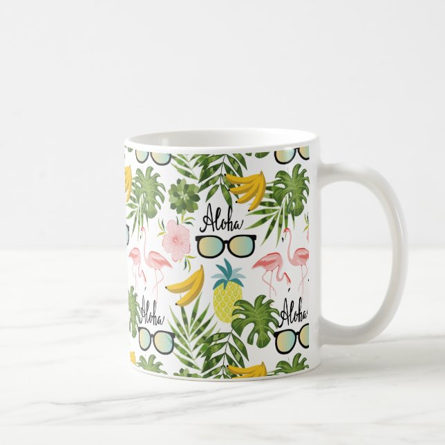 Sommar Roligt Cute Tropical Mönster Kaffemugg (Höger)
