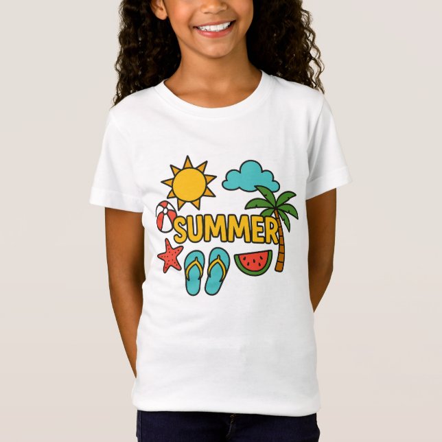 Sommar Roligt Kids T Shirt (Framsida)