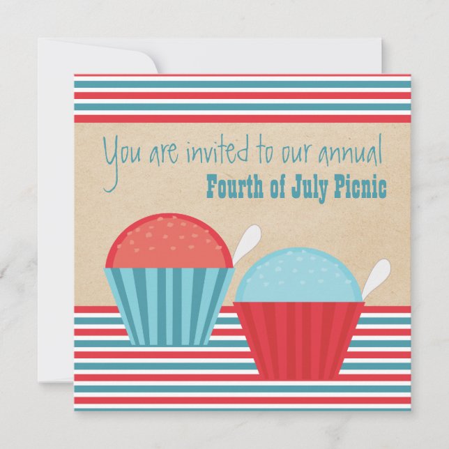 Sommar Roligt Party juli 4:e inbjudan (Framsida)