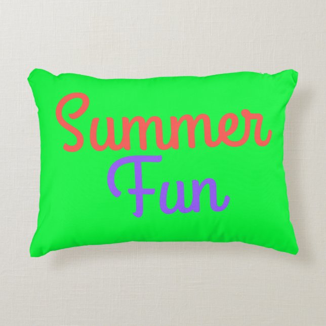 Sommar Roligt Pillow Prydnadskudde (Framsidan)