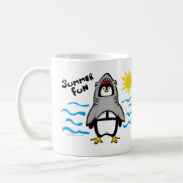 Sommar Roligt Shark Penguin Kaffemugg