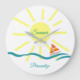 Sommar-Roligten Sunshine Sailing Personalize Stor Klocka