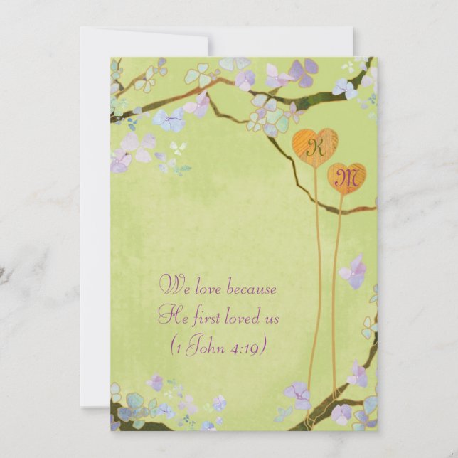 Sommar Romantik Lime Green Bröllop Inbjudningar (Framsida)