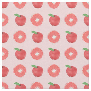 Sommar-Rosa-äpplen och graefrukter Mönster Tyg