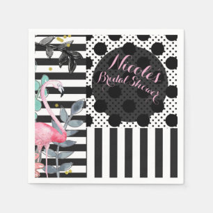 Sommar Rosa Flamingo Prickar Rolig Funky Festa Pappersservett