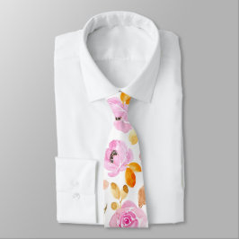 Sommar Rosa Girly Watercolor Blommönster Slips