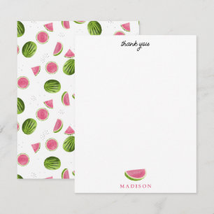 Sommar Rosa & Grön Vattenmelon Mönster Tack Kort