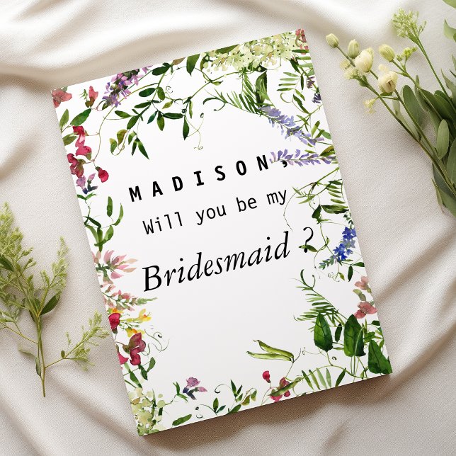 Sommar rosa grönt lavender mint blommigt Bridesmai Inbjudningar (Summer pink green lavender mint floral Bridesmaid)