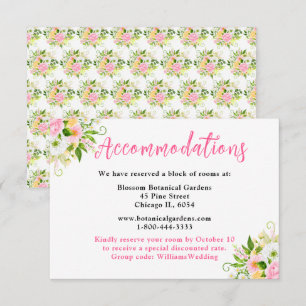 Sommar Rosa Gula Blommig Bröllopsinackordering Tilläggskort