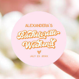 Sommar Rosa och Orange Sjungbröllopsfest Favor Runt Klistermärke