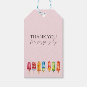 Sommar Rosa Popsicle Party Presentetikett
