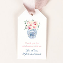 Sommar Rosa ros Girl Baby Shower Tack Presentetikett