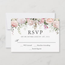 Sommar Rosa Rosor Blommig Födelsedag RSVP