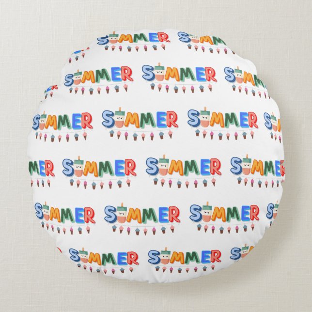 sommar rund kudde (Framsidan)