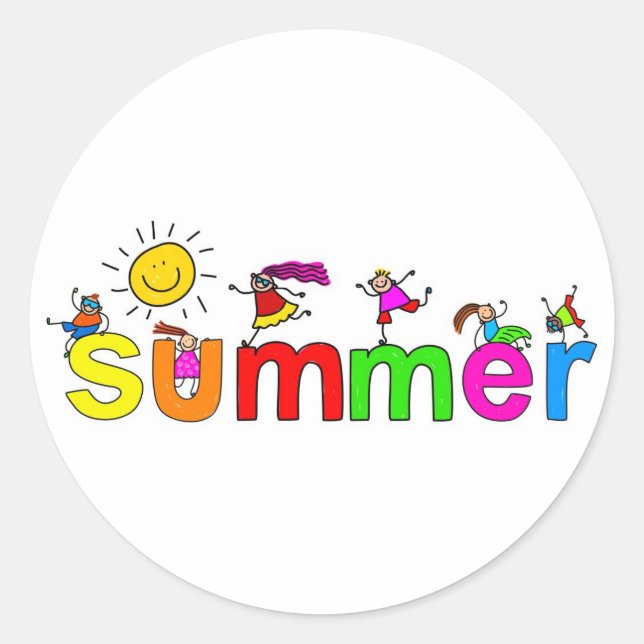 Sommar Runt Klistermärke (Framsida)