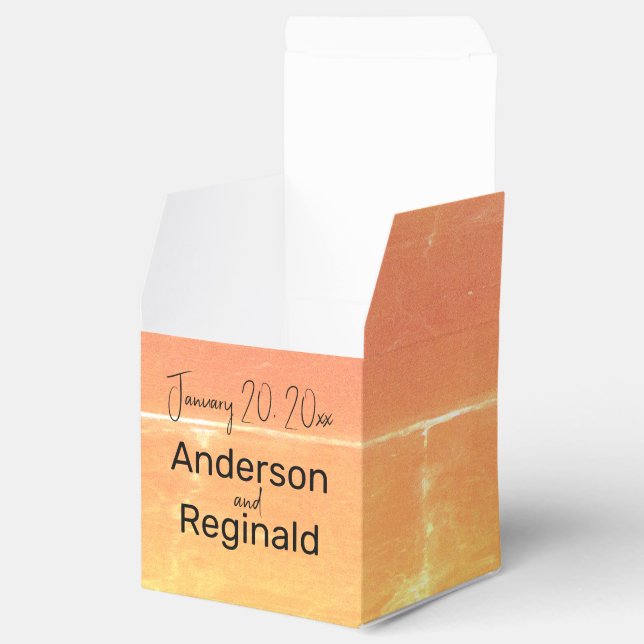 Sommar Rustic Avslappnad Gult Peach Bröllop Presentaskar (Öppnad)