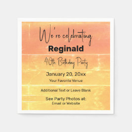 Sommar, rustisk Avslappnad, Gult Peach-Födelsedags Pappersservett