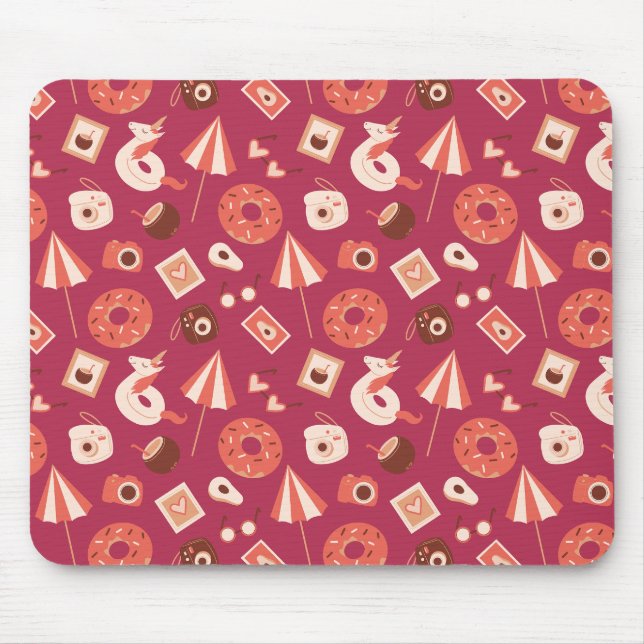 Sommar Saker Maroon Background Musmatta (Framsidan)