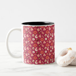 Sommar Saker Maroon Background Två-Tonad Mugg