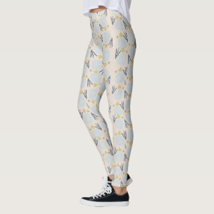 Sommar Sanddollar Botanisk Strand Mönster Legging