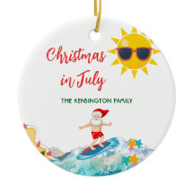 Sommar-Santa Tropisk Strand Jul i Juli