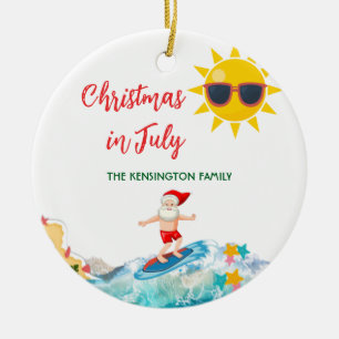 Sommar-Santa Tropisk Strand Jul i Juli Julgransprydnad Keramik