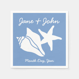 Sommar Seashells i Periwinkle Napkins Pappersservett