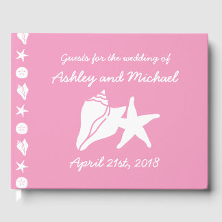 Sommar Seashells i Petal Rosa Guest Bok