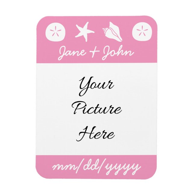 Sommar Seashells i Petal Rosa Reminder Magnet (Vertikal)