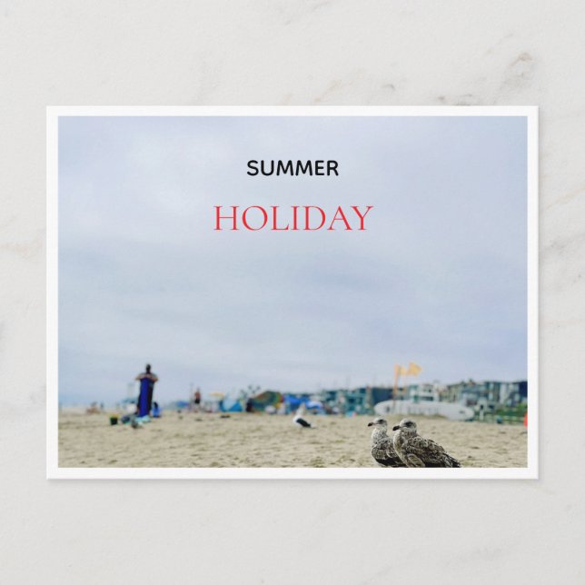 SOMMAR semester vid strand vykort (Framsida)