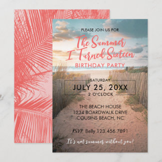 Sommar: Sexton födelsedagar Inbjudningar