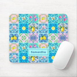 Sommar-siciliansk turkos färglös azulejo Amalfi Musmatta