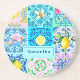 Sommar-siciliansk turkos färglös azulejo Amalfi Underlägg