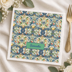 Sommar, sicilianska medelhavs apelsiner majolica pappersservett