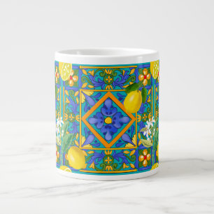 Sommar,sicilianska plattor,citrusfrukter,orangar,m jumbo mugg