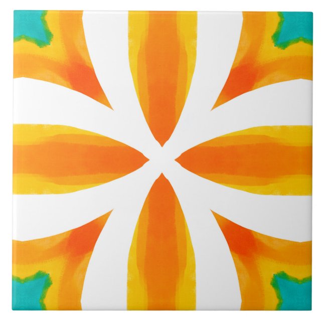 Sommar,sicilianska plattor,majolica,keramiskt plat kakelplatta (Framsidan)