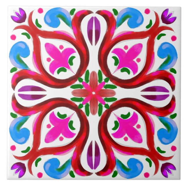 Sommar,sicilianska plattor,majolica,keramiskt plat kakelplatta (Framsidan)