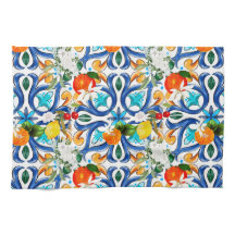 Sommar,sicilianska plattor,majolica,keramiskt plat