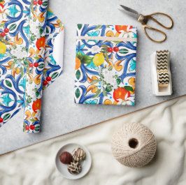 Sommar,sicilianska plattor,majolica,keramiskt plat presentpapper