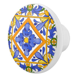 Sommar,Sicilianska plattor,majolica,Medelhavet Knopp