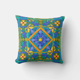 Sommar,Sicilianska plattor,majolica,Medelhavet Kudde