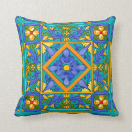 Sommar,Sicilianska plattor,majolica,Medelhavet Kudde