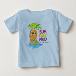 Sommar Siren Söt Baby T-Shirt Blå